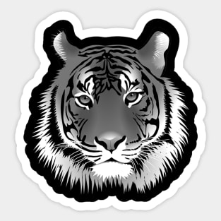 Tiger Head in Gray Sticker